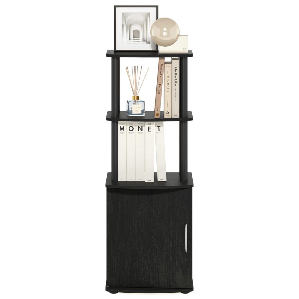 HOMLUX 2-Tier Standing Bookshelf with Storage Cabinet in Blackwood and Black, , large