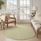 Nourison Courtyard Ivory and Green 5" x 8" Oval Indoor/Outdoor Area Rug, , large