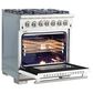 Forno Capriasca 30" Freestanding Dual Fuel Range in White and Stainless Steel, , large