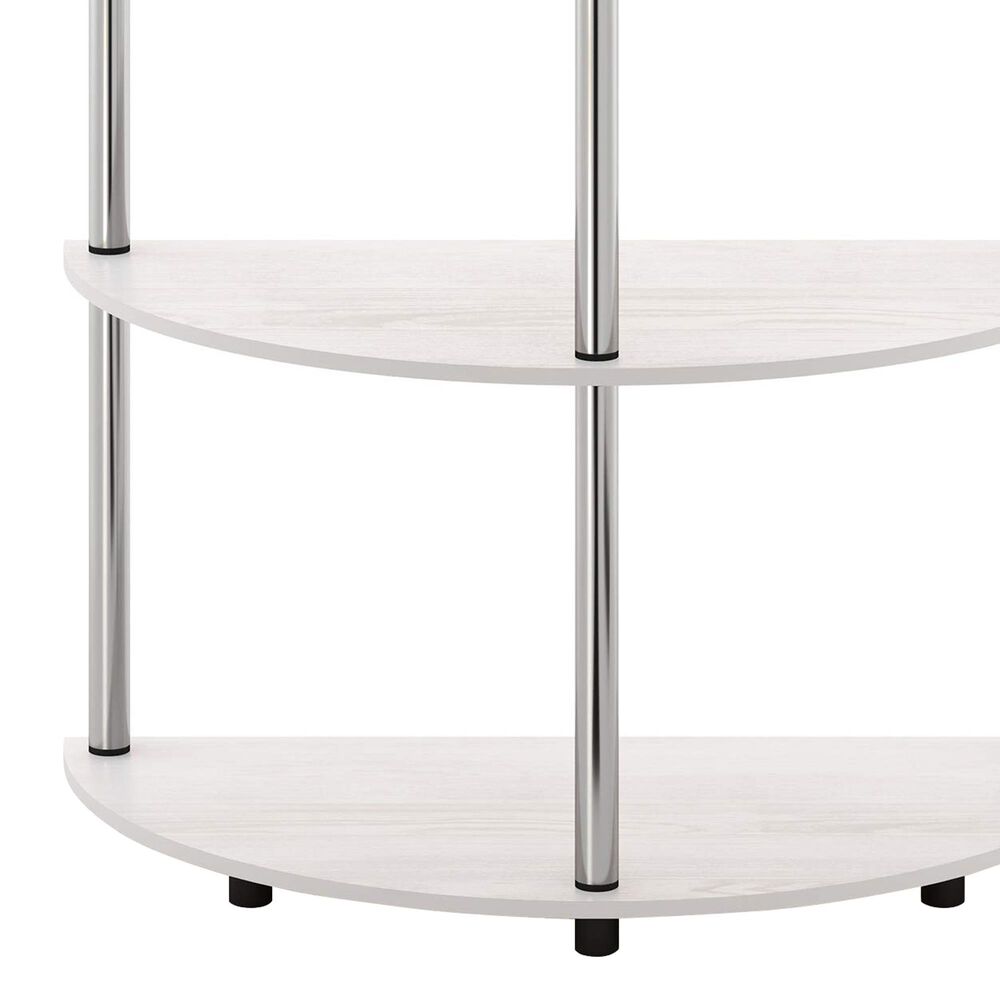 HOMLUX Turn-N-Tube 3-Tier Half Round Console Table in White Oak, , large