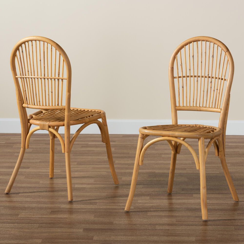 Baxton Studio Wina Side Chair in Natural Brown (Set of 2), , large