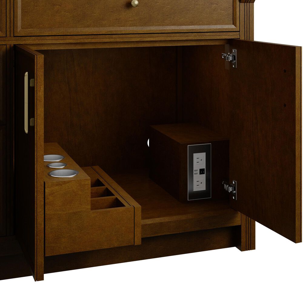 James Martin Bellshire 72" Double Bathroom Vanity in Honey Oak with 3 cm Ethereal Noctis Silestone Top and Rectangular Sinks, , large