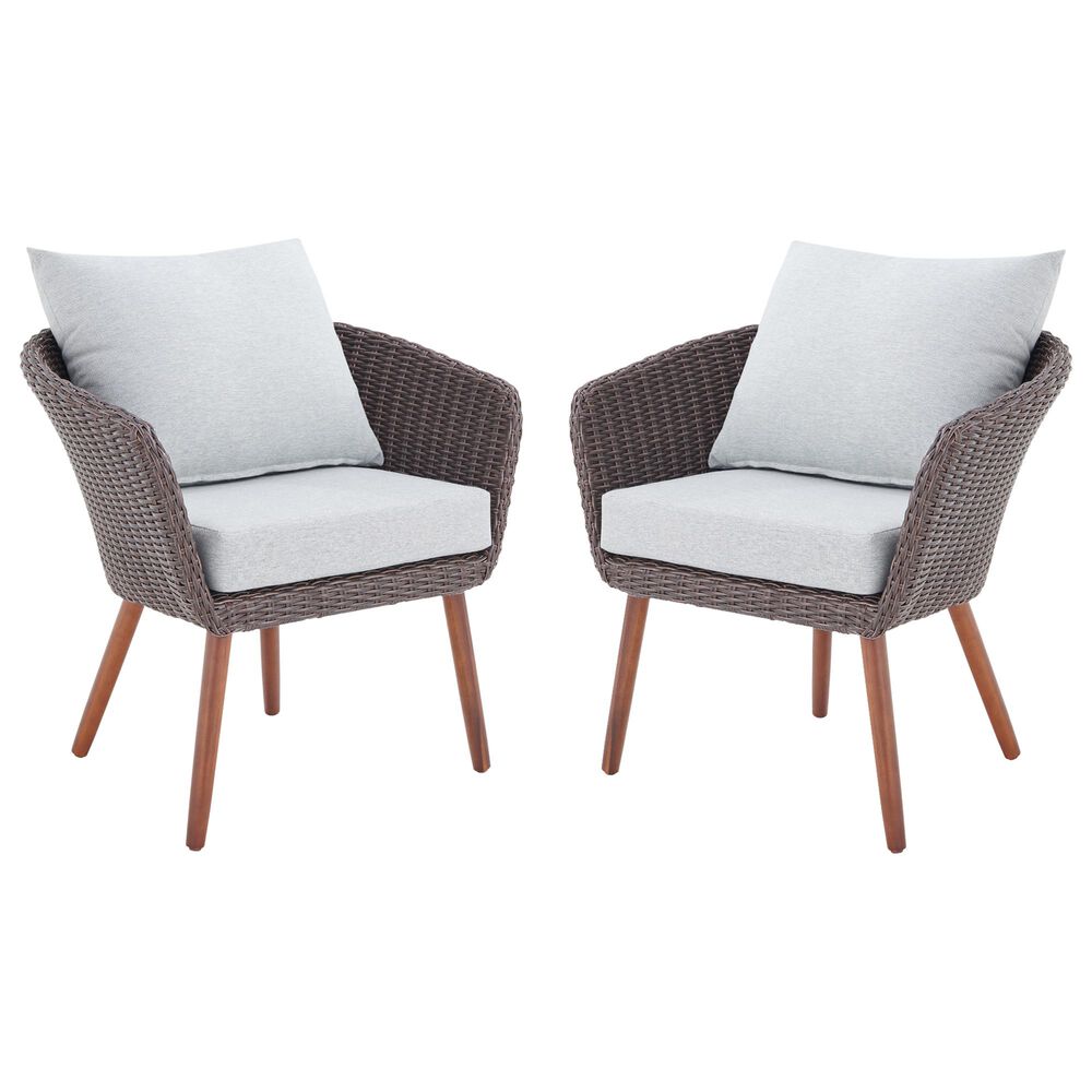 Bolton Furniture Athens Outdoor Chair in Brown/Light Gray (Set of 2), , large