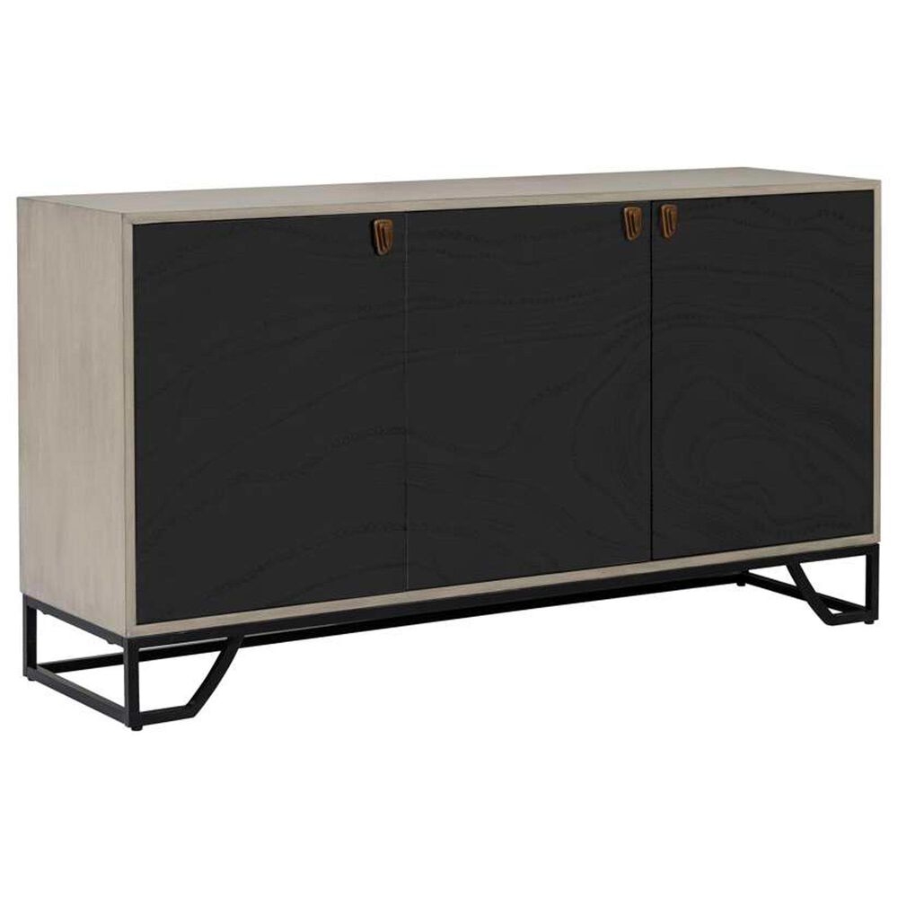 Bassett Mirror Company Ripple Effect 3-Door Server in Smokey Mocha and High Gloss Black, , large