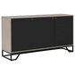 Bassett Mirror Company Ripple Effect 3-Door Server in Smokey Mocha and High Gloss Black, , large