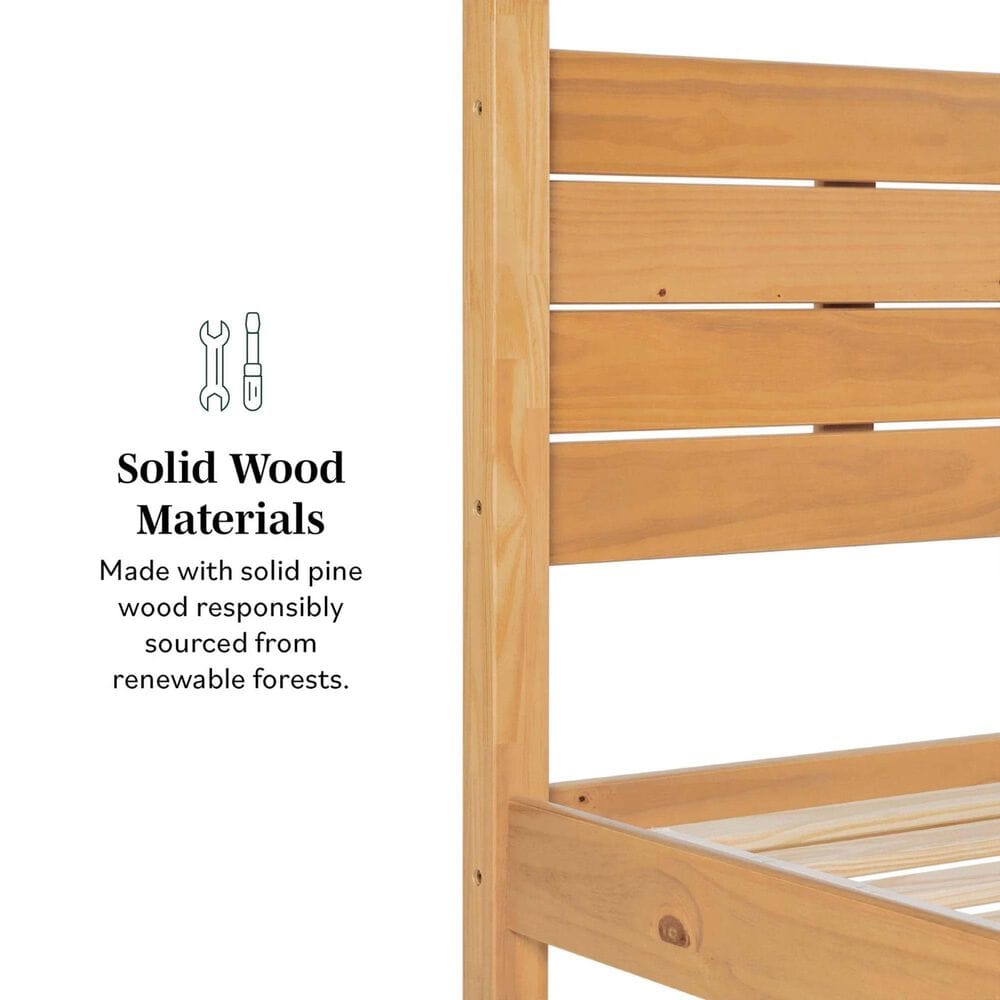 Walker Edison Isla Full Canopy Bed in Natural Pine, , large