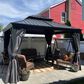 HOMLUX 12-ft x 10-ft Permanent Hardtop Gazebo Gray Gazebo with Hardtop Roof (Screen Included), , large