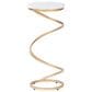 Linon Home Decor Rian Spiral Drink Table in Gold and White, , large