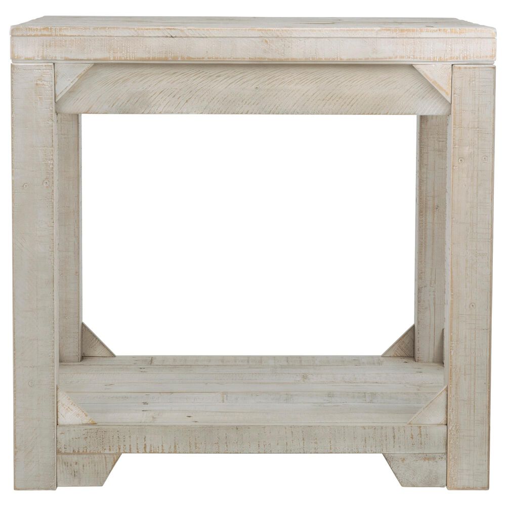 Signature Design by Ashley Fregine Rectangular End Table in Whitewash