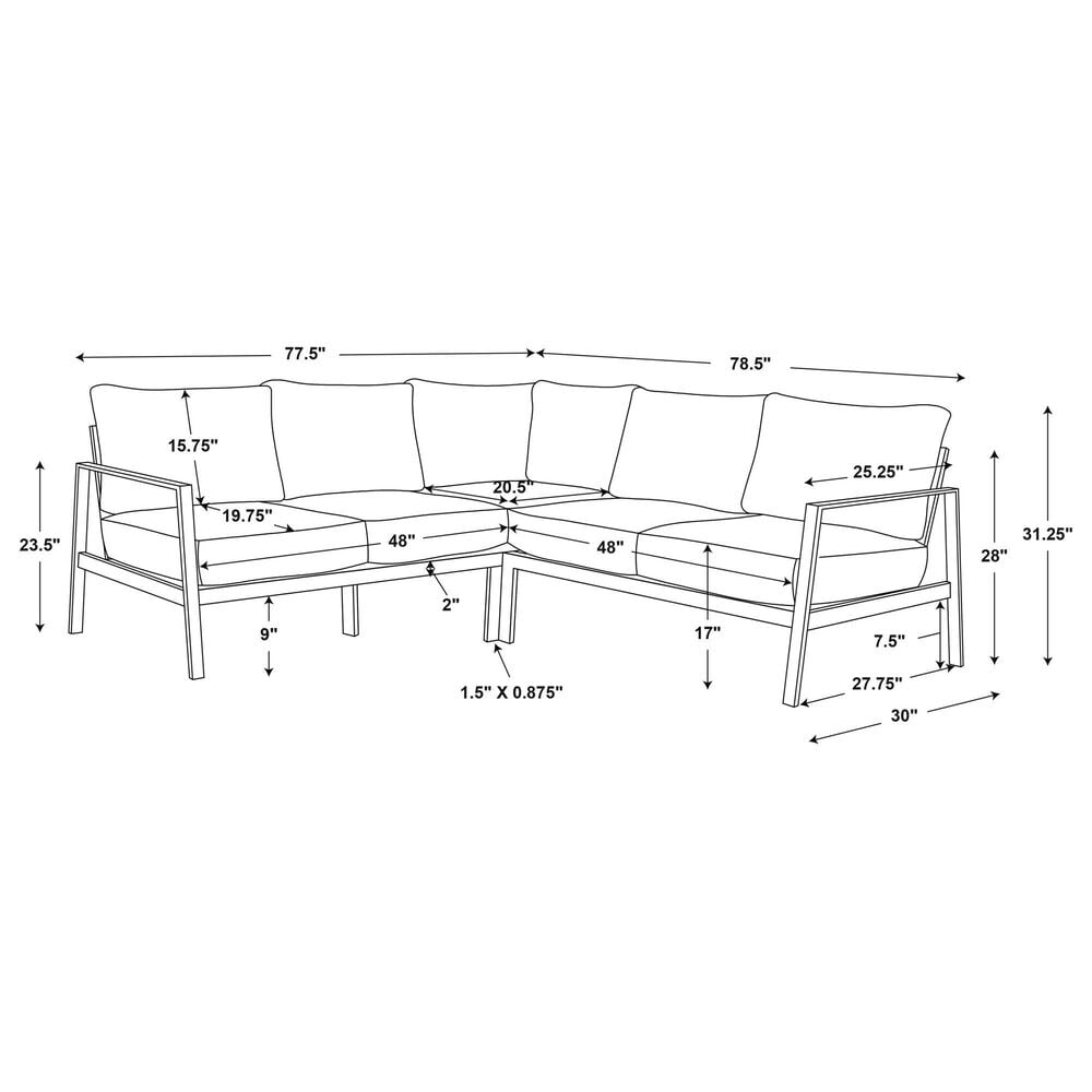 Linon Home Decor Holland 2-Piece Outdoor Sectional Sofa in White, , large