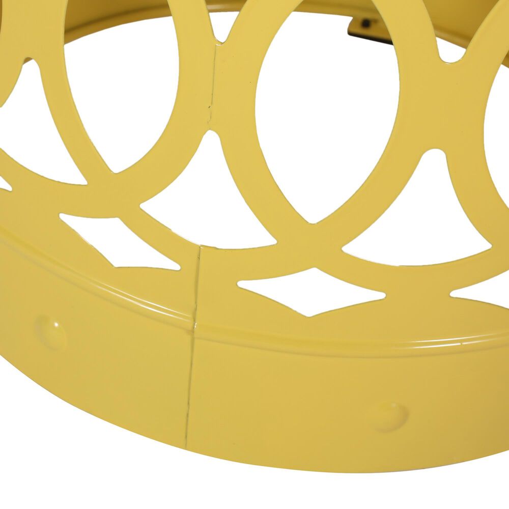 Hearth and Haven Outdoor Side Table with Overlapping Circle Design in Yellow, , large