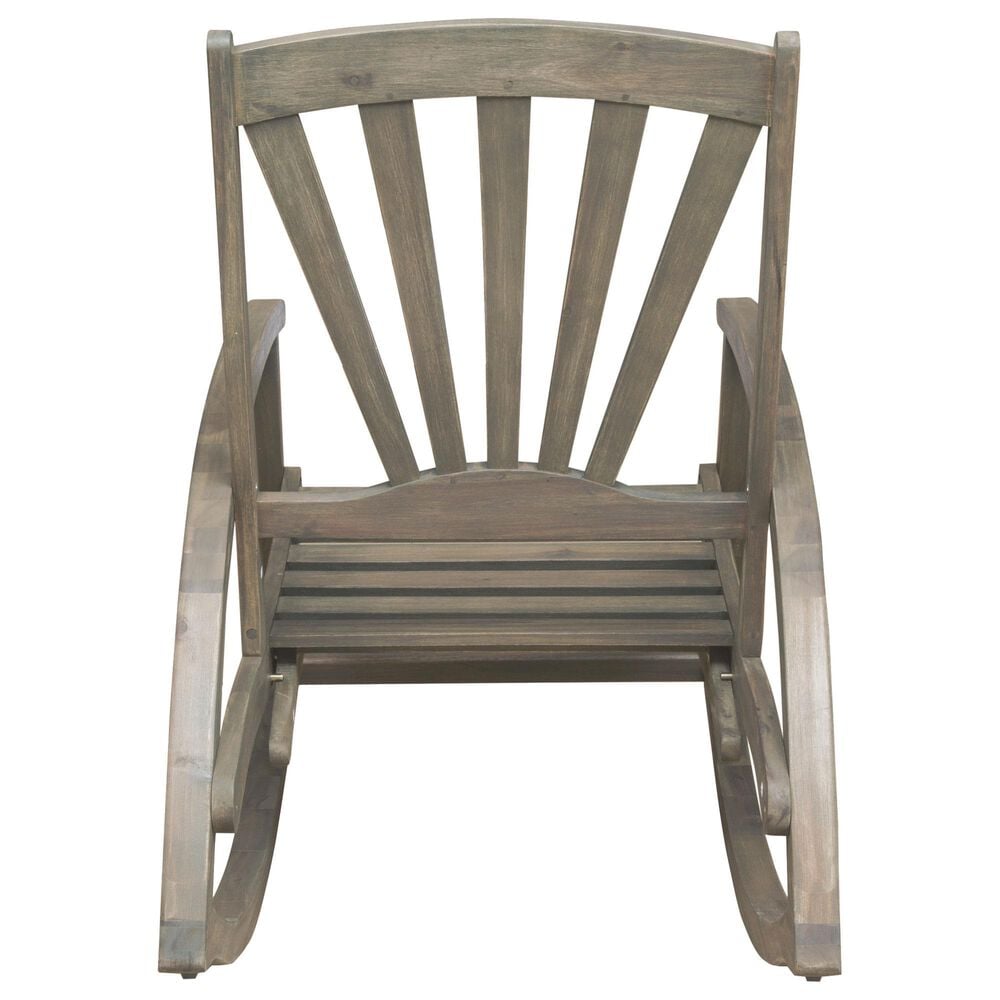 Hearth and Haven Sunview Outdoor Rocking Chair with Retractable Footrest in Grey, , large