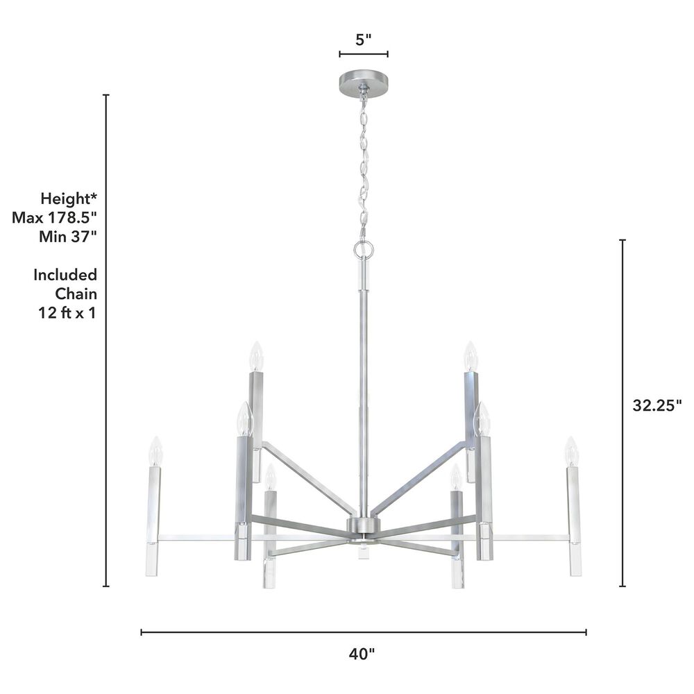 Hunter Sunjai 9-Light Chandelier in Brushed Nickel, , large
