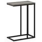 HOMLUX C Shaped Side Table in French Oak Grey and Black, , large