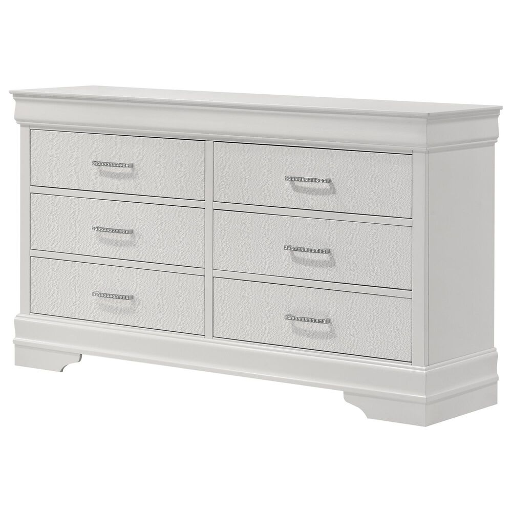 Crown Mark Amalia 4-Piece Full Bedroom Set in White, , large