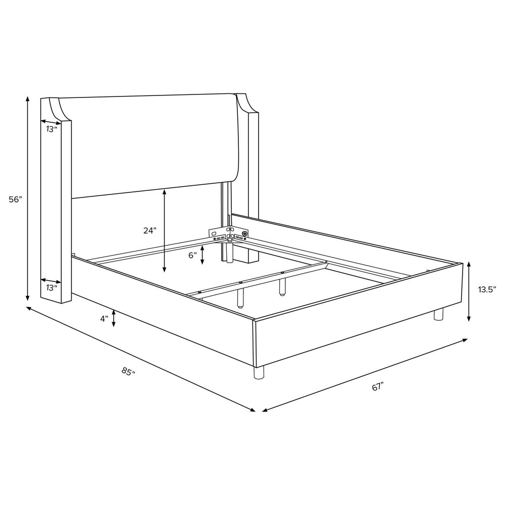 Skyline Furniture Hawthorne Queen Upholstered Bed in Bramble Emerald NFM