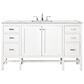 James Martin Vanities Addison 60" Single Bathroom Vanity in Glossy White with 3 cm Ethereal Noctis Quartz Top and Rectangular Sink, , large