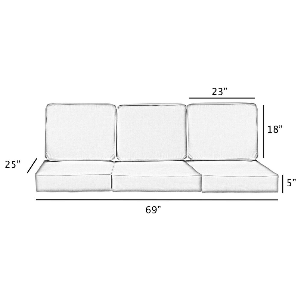 Sorra Home 25" x 69" Rectangular Deep Seating Sofa Seat and Back Cushion Set in Hayden Sunstone