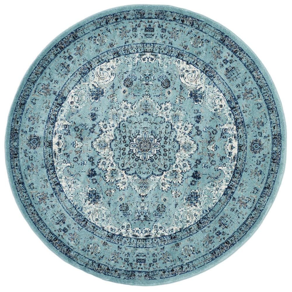 Safavieh Evoke EVK220E-5R 5&#39;1&quot; Round Light Blue/Light Blue Area Rug, , large