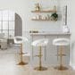 LumiSource Grotto Adjustable Bar Stool with White Velvet Upholstery in Gold (Set of 2), , large