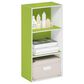 HOMLUX 3-Tier Open Shelf Bookcase in Green and White, , large