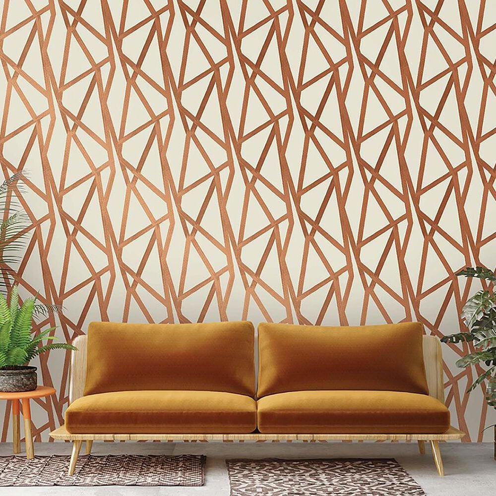Tempaper Genevieve Gorder Intersections Urban Bronze Peel and Stick Wallpaper, , large