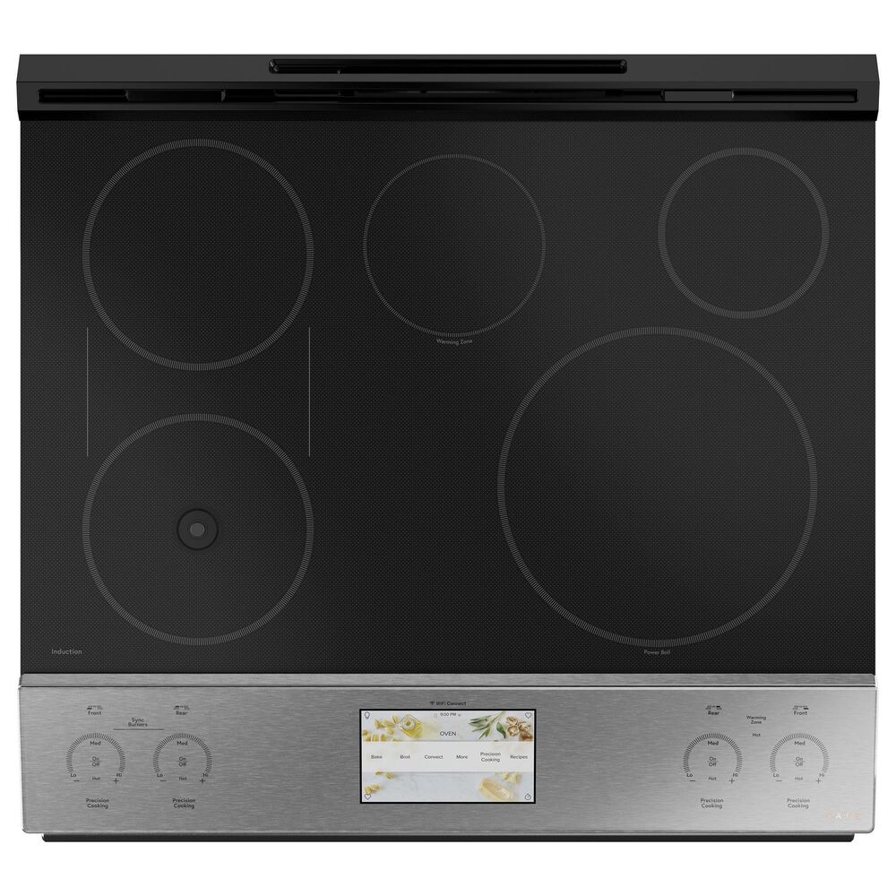 Cafe 5.3 Cu. Ft. Slide-In Electric Range in Brushed Stainless, , large