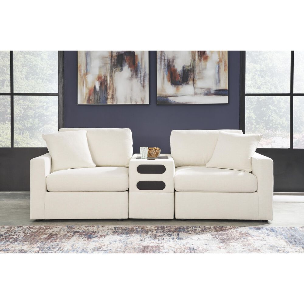 Ashley Modmax 3-Piece Stationary Loveseat with Audio Console in Oyster
, , large