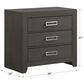 Mayberry Hill Sasha 3 Drawer Nightstand with USB in Grey, , large