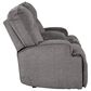 Benchcraft Coombs Double Power Reclining Loveseat with Console in Charcoal, , large