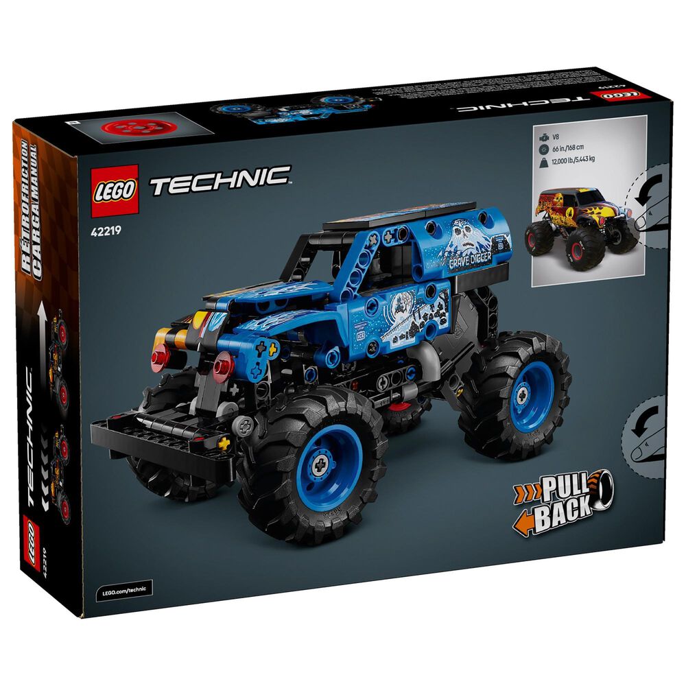 LEGO Technic Monster Jam Grave Digger Fire and Ice Pull-Back Building Set, , large