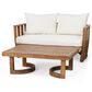 Hearth and Haven 2-Piece Outdoor Conversation Set with Beige Cushion in Teak, , large