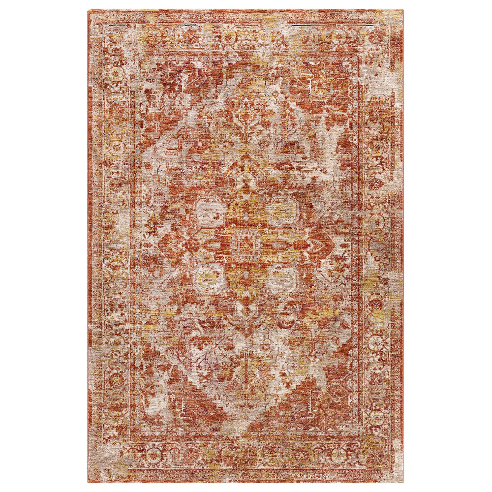 Surya Mirabel 7"10" Round Peach, Orange, Cream, Brown, Saffron, Taupe, Gray and Rose Area Rug, , large