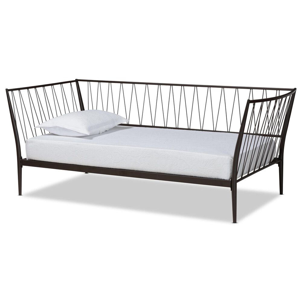 Baxton Studio Lysa Twin Daybed in Black, , large