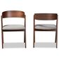 Baxton Studio Danton Arm Chair with Grey Cushion in Walnut Brown (Set of 2), , large