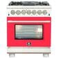 Forno Capriasca 30" Freestanding Dual Fuel Range in Red and Stainless Steel, , large