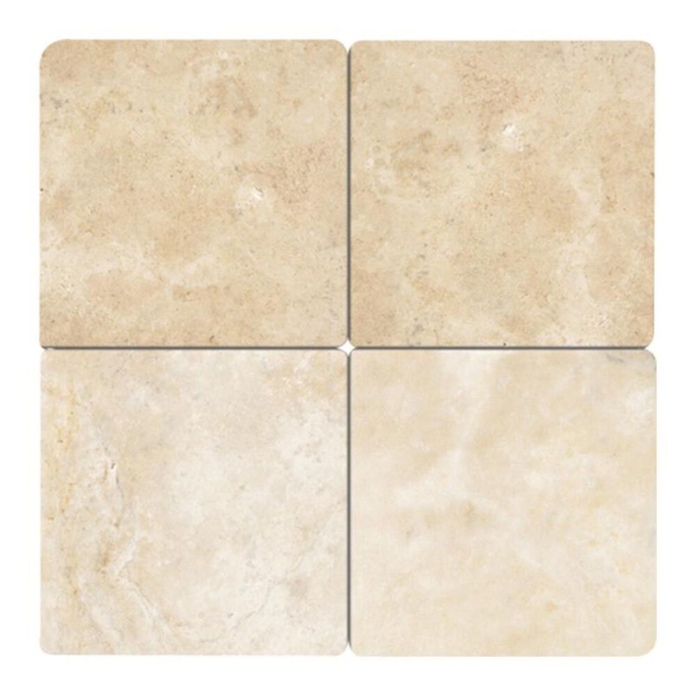 Dal-Tile Travertine 4" x 4" Tumbled Field Tile in Torreon, , large
