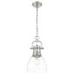 Golden Lighting Duncan 1-Light Small Pendant with Chain and Clear Shade in Pewter, , large