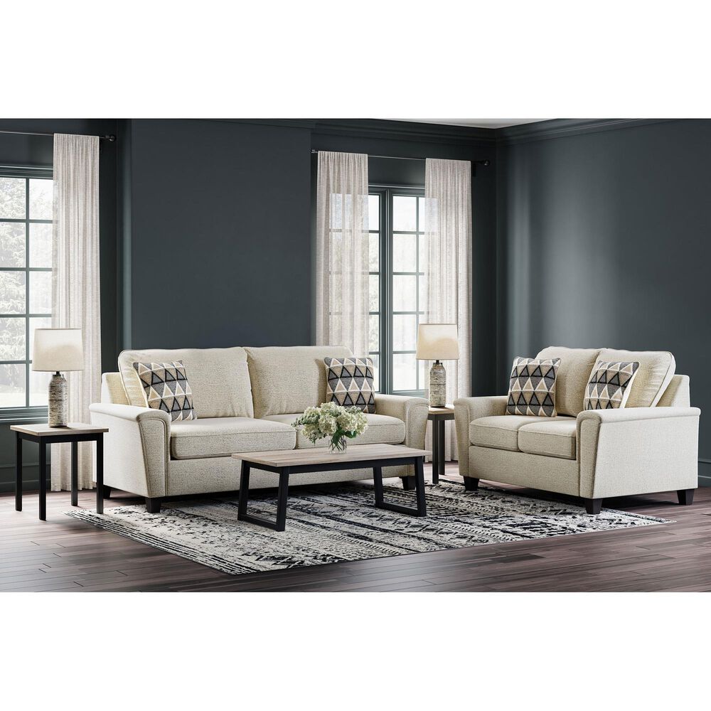 Ashley Abinger Stationary Sofa and Loveseat Set in Natural, , large