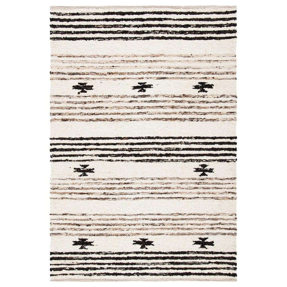 Safavieh Natura NAT325Z 3" x 5" Black and Ivory Area Rug, , large