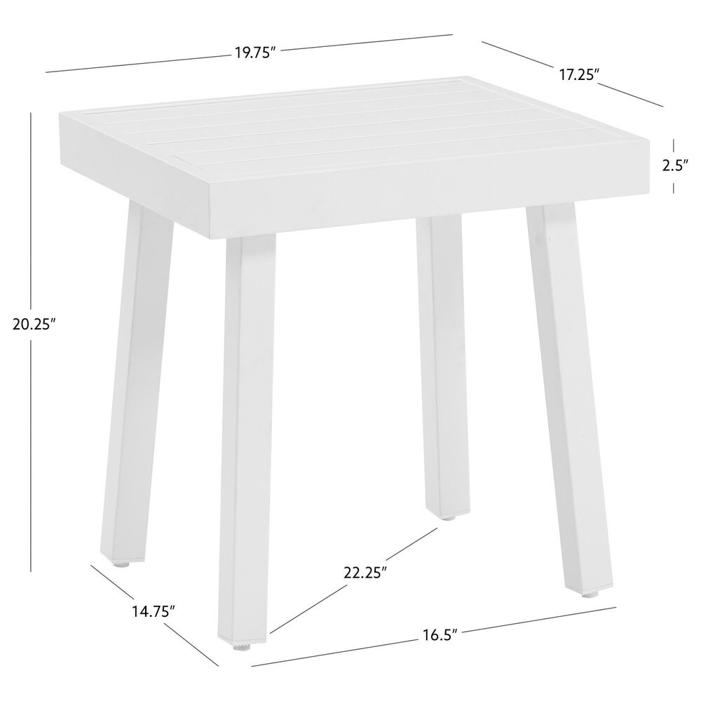 Linon Home Decor Holland Aluminum Side Table in White, , large