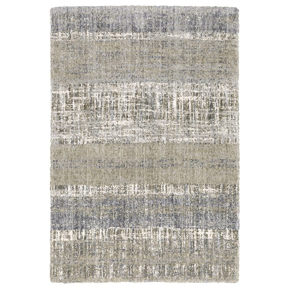Oriental Weavers Aspen Distressed Shag 530J9 5"3" x 7"6" Gray and Ivory Area Rug, , large
