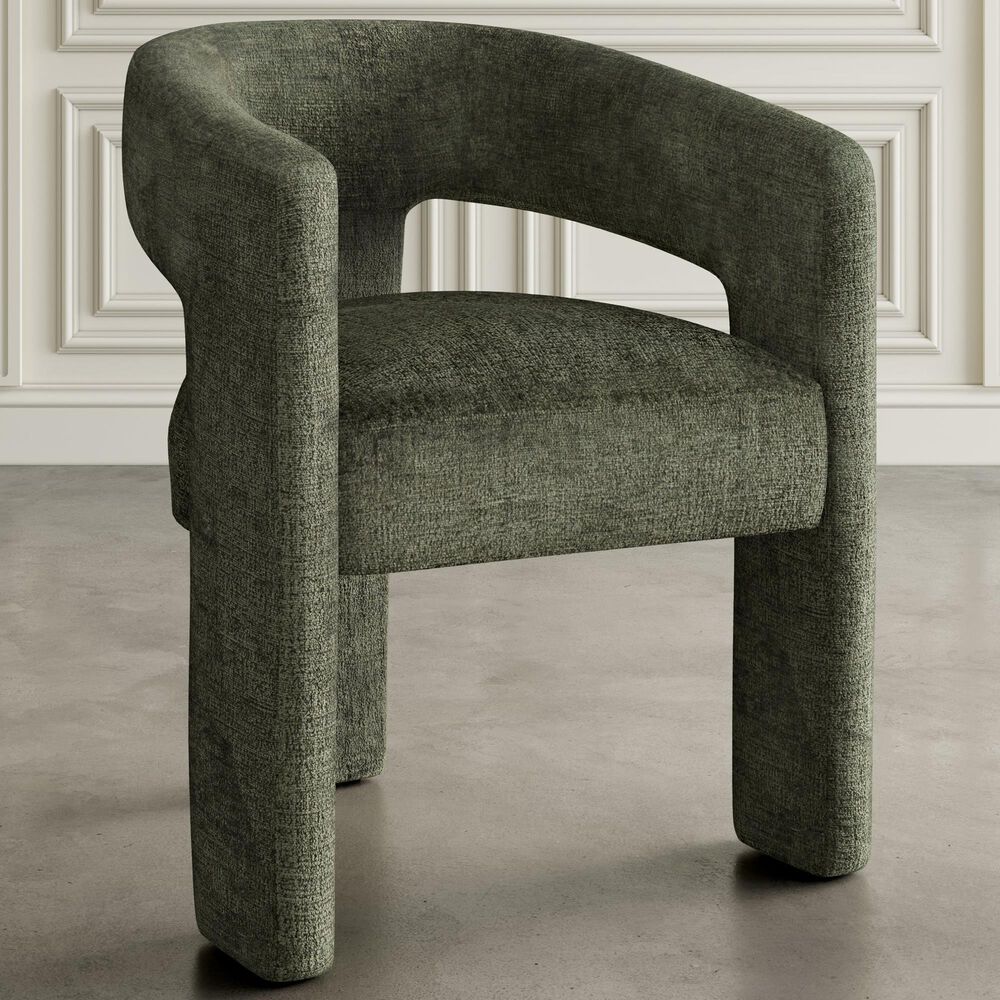 Waltham Gwen Open-Back Upholstered Arm Chair in Forest, , large