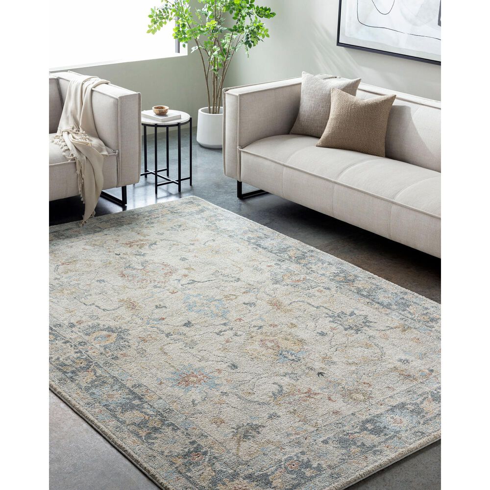 Surya Avellino 6'7" x 9'2" Light Beige, Gray, Tan, Pale Blue, Deep Teal, Rose and Light Olive Area Rug, , large