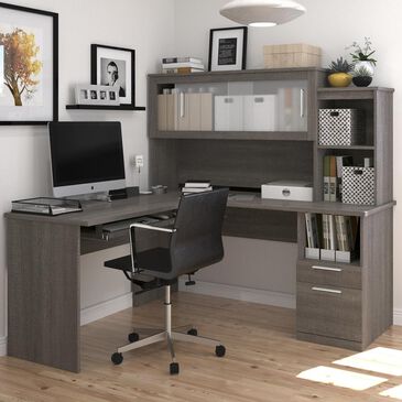 Bestar Dayton L-Shaped Desk In Bark Gray, , large
