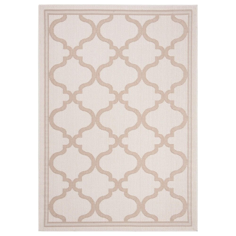 Safavieh Bermuda 5" Square Ivory and Beige Indoor/Outdoor Area Performance Rug, , large