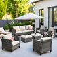 HOMLUX 7-Piece Rattan Sectional Set in Beige, , large