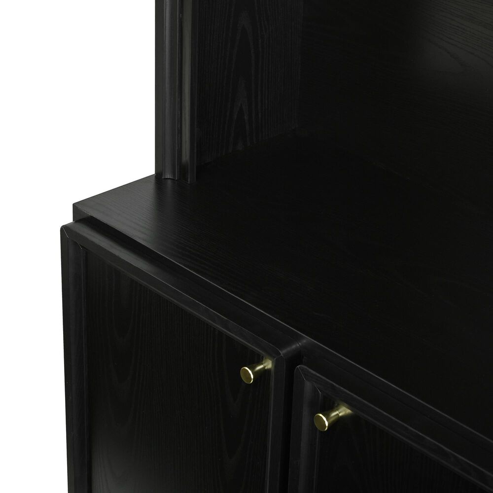 HOMLUX 4-Hook Hall Tree with Entryway Storage Bench in Black, , large
