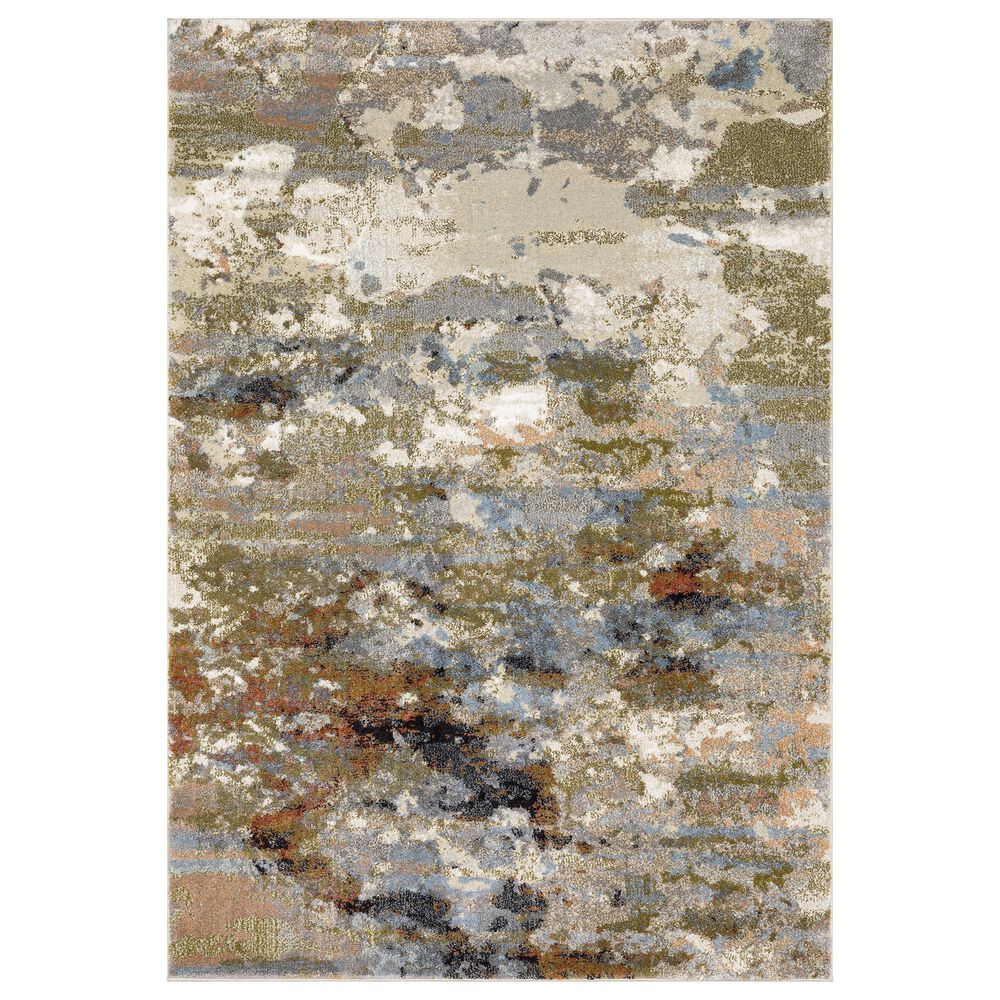 ROW by Oriental Weavers Gemma Olive and Blue 6"7" x 9" Area Rug, , large
