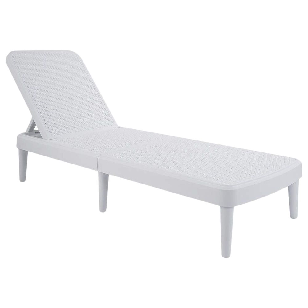 Lagoon Furniture Tahiti Rattan Chaise Lounge in White, , large